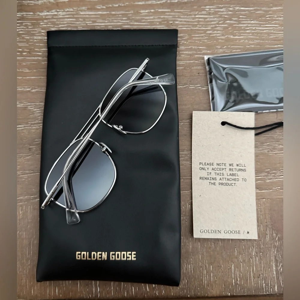 Golden Goose Aviator Sunglasses with Black Case - Picture 2 of 4
